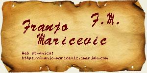 Franjo Marićević vizit kartica